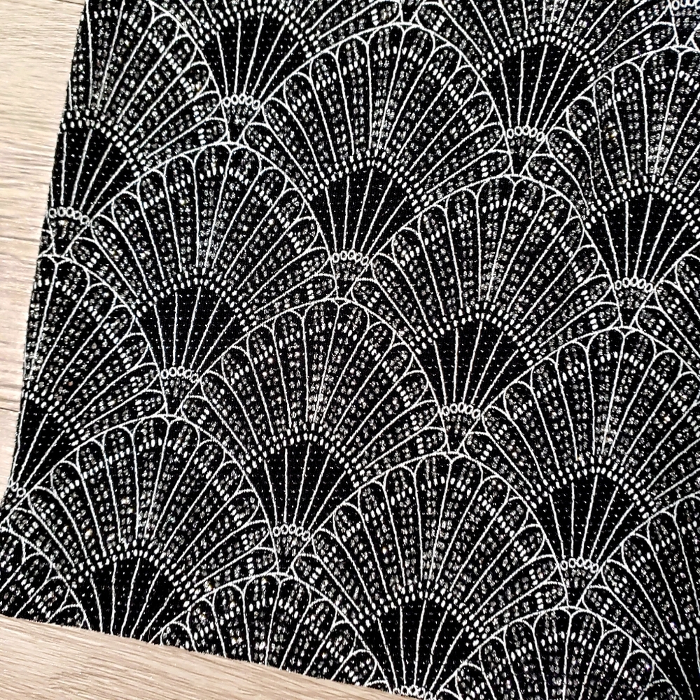 H&M black and silver shimmer sparkle retro skirt size Small glam New Years party - Picture 3 of 8